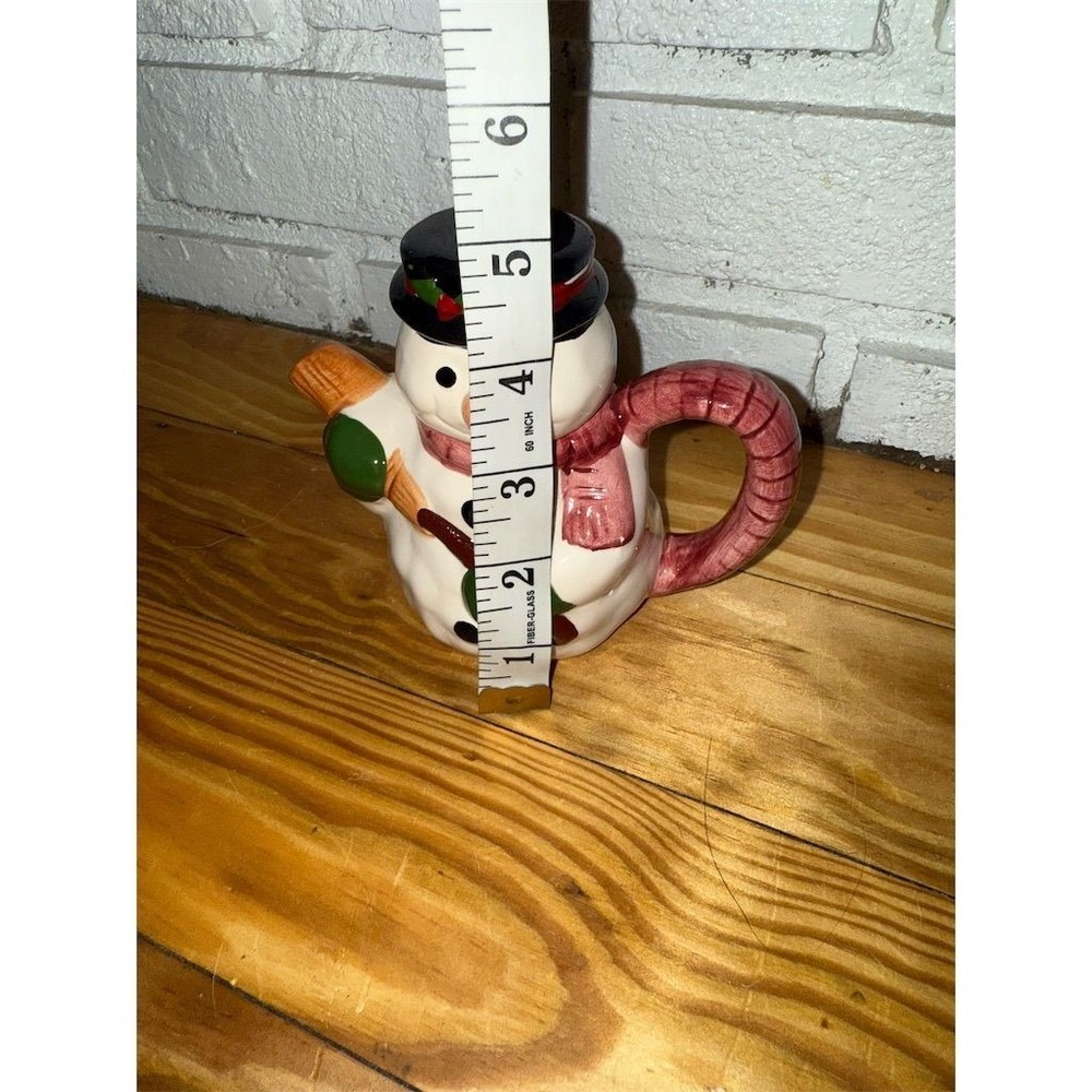 Vintage World Bazaar Snowman Teapot Hand-Painted Collectible 1990s Ceramic - Picture 6 of 6